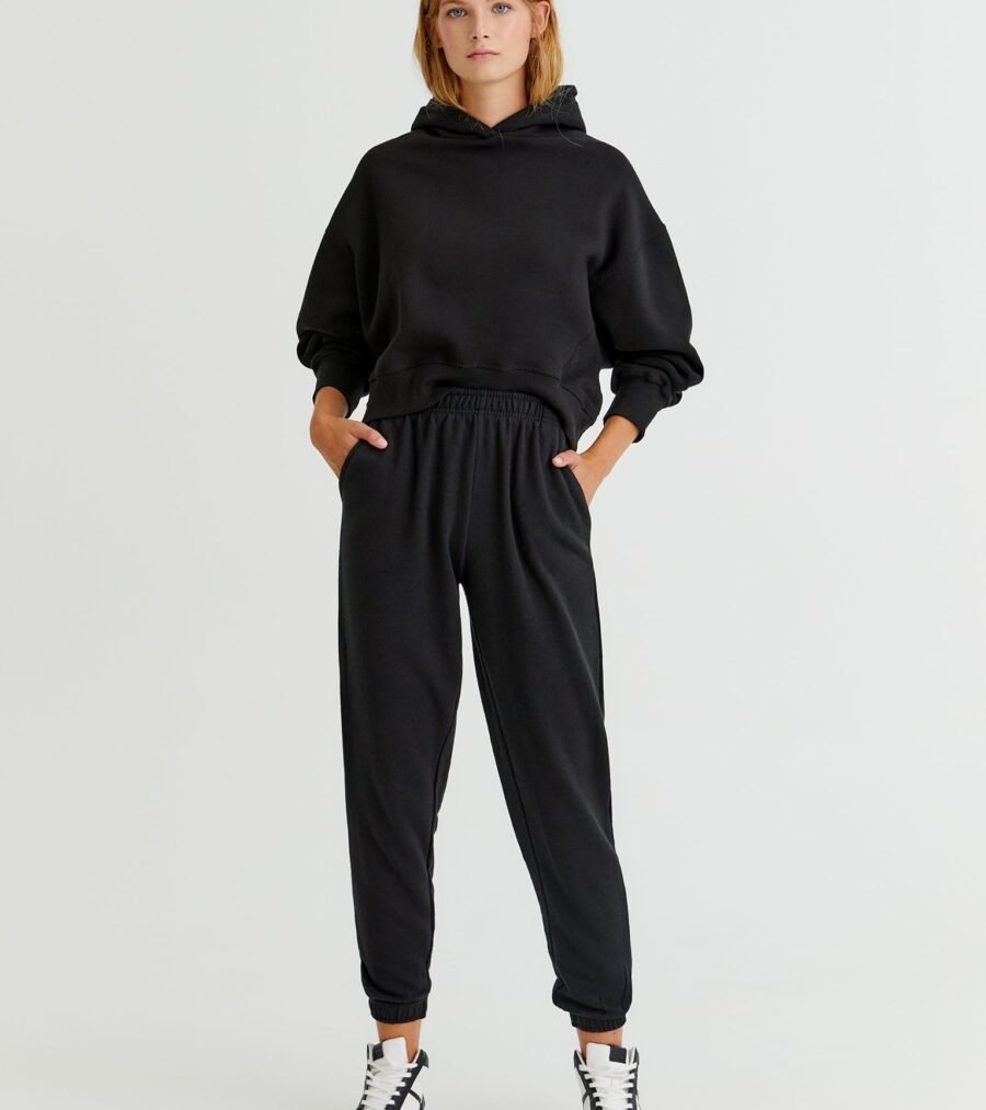 Basic Colored Sweatpants With Elastic Hems